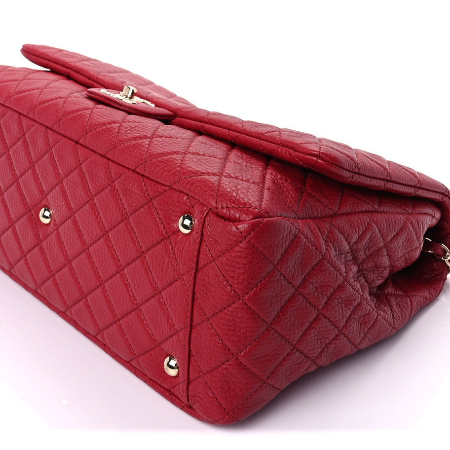 Chanel Calfskin Quilted XXL Travel Flap Bag  Red Image 8