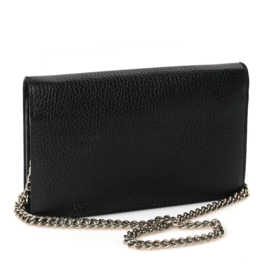 Gucci Dollar Calfskin Medium Betty Chain Wallet Black Image 2