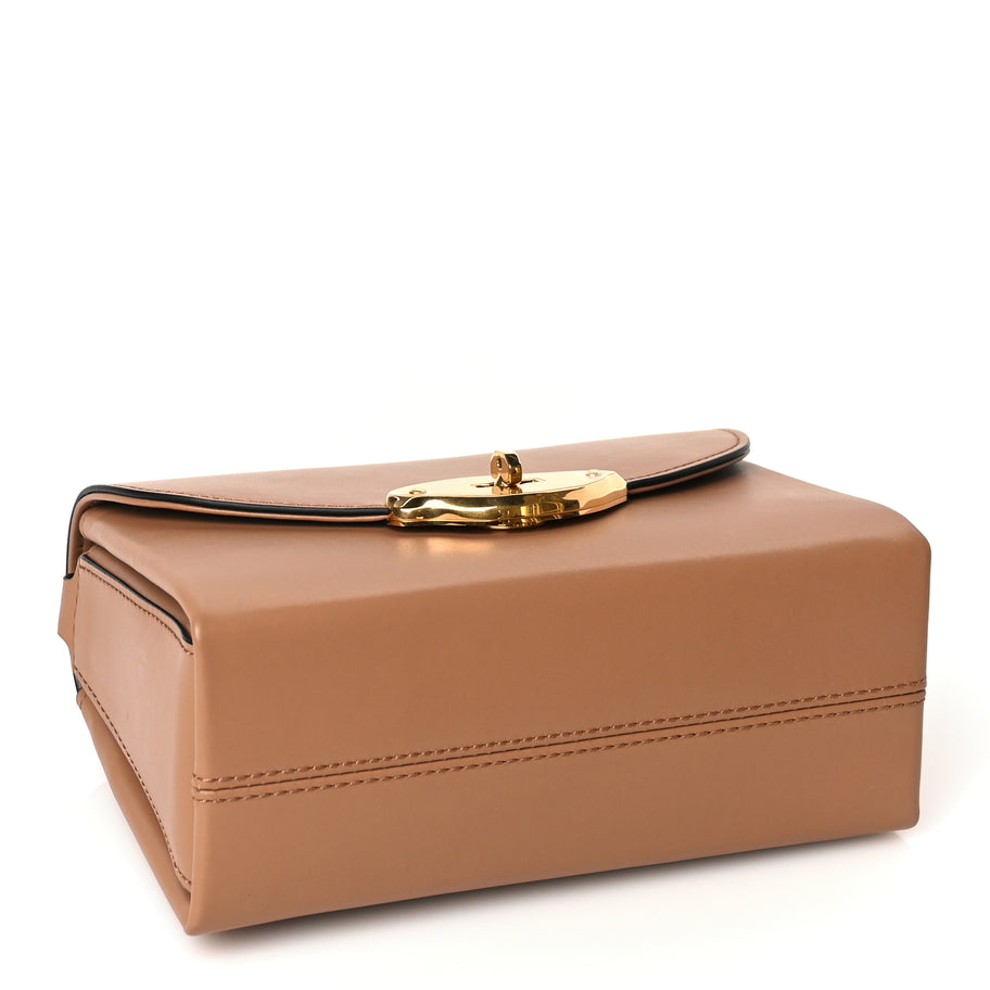 Mulberry High Gloss Calfskin Lana Small Top Handle Sable Image 3