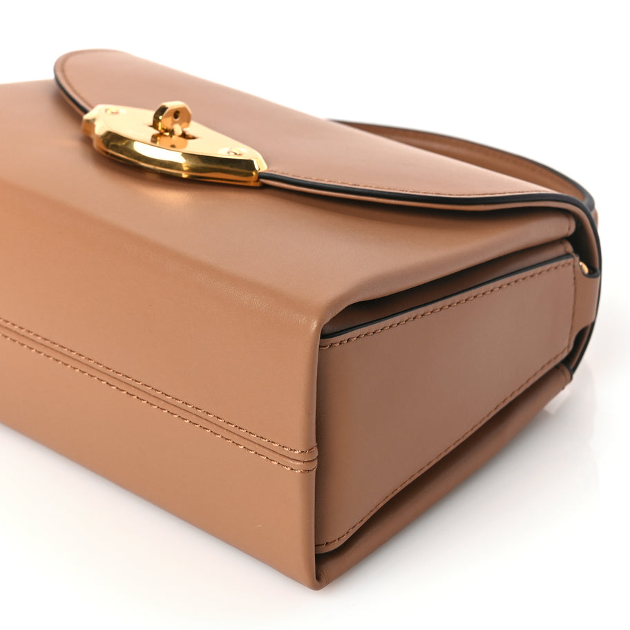 Mulberry High Gloss Calfskin Lana Small Top Handle Sable Image 8