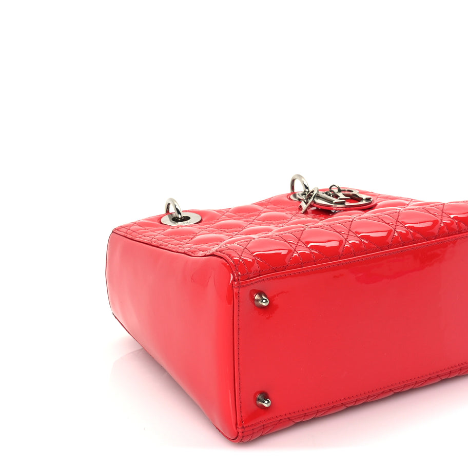 Christian Dior Patent Cannage Medium Lady Dior  Red Image 7