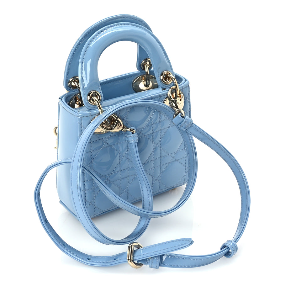 Christian Dior Patent Cannage Micro Lady Dior  Cornflower Blue Image 2