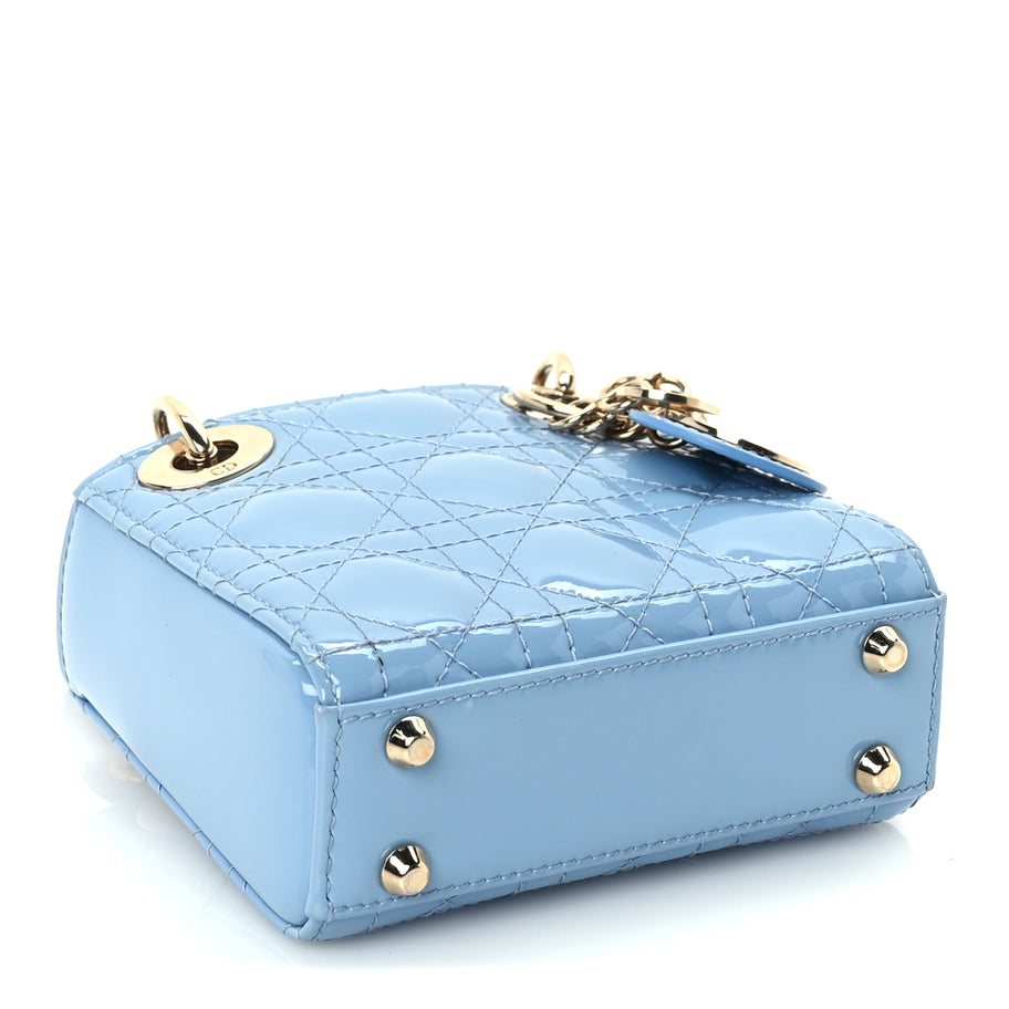 Christian Dior Patent Cannage Micro Lady Dior  Cornflower Blue Image 3