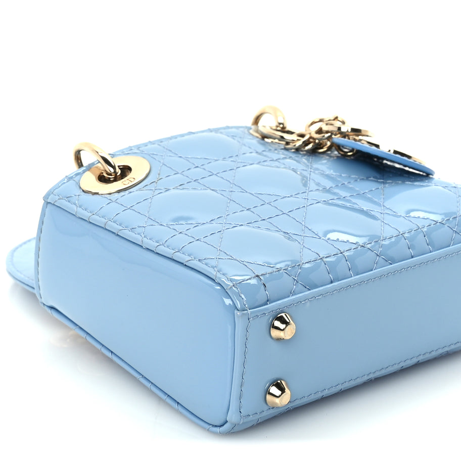 Christian Dior Patent Cannage Micro Lady Dior  Cornflower Blue Image 7