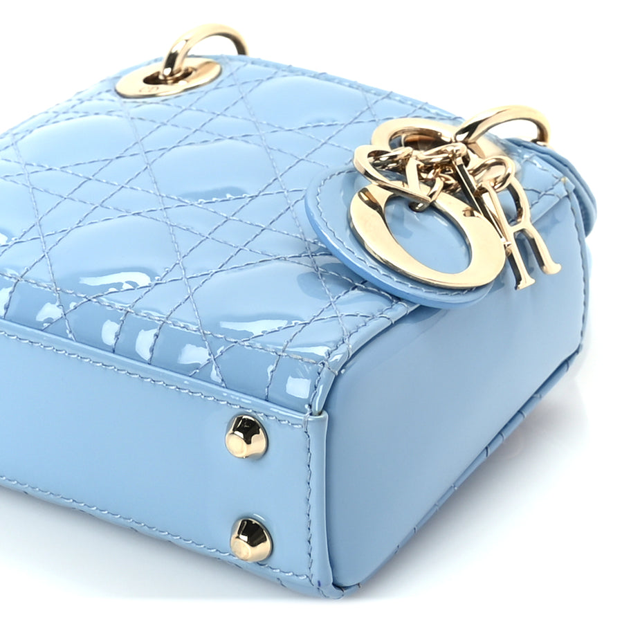 Christian Dior Patent Cannage Micro Lady Dior  Cornflower Blue Image 8