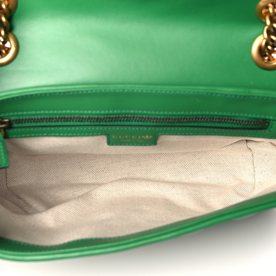 Gucci X Adidas Calfskin Matelasse Small GG Marmont Shoulder Bag Green Image 4