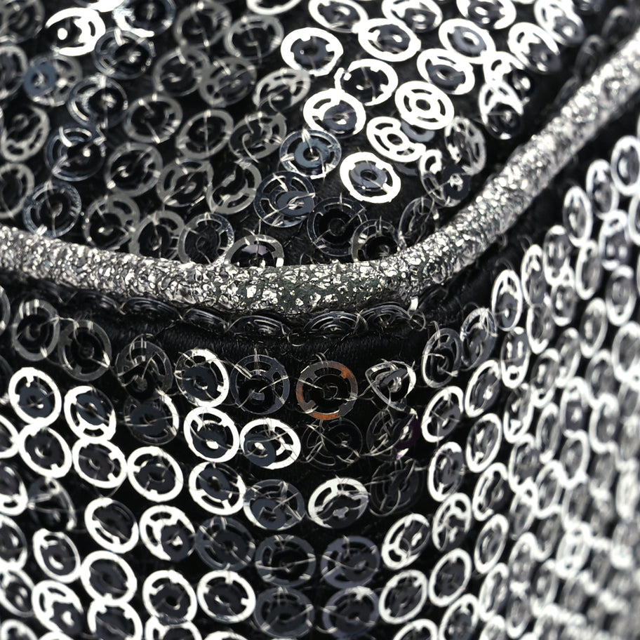 Chanel Sequin Medium Single Flap Dark Silver Image 13