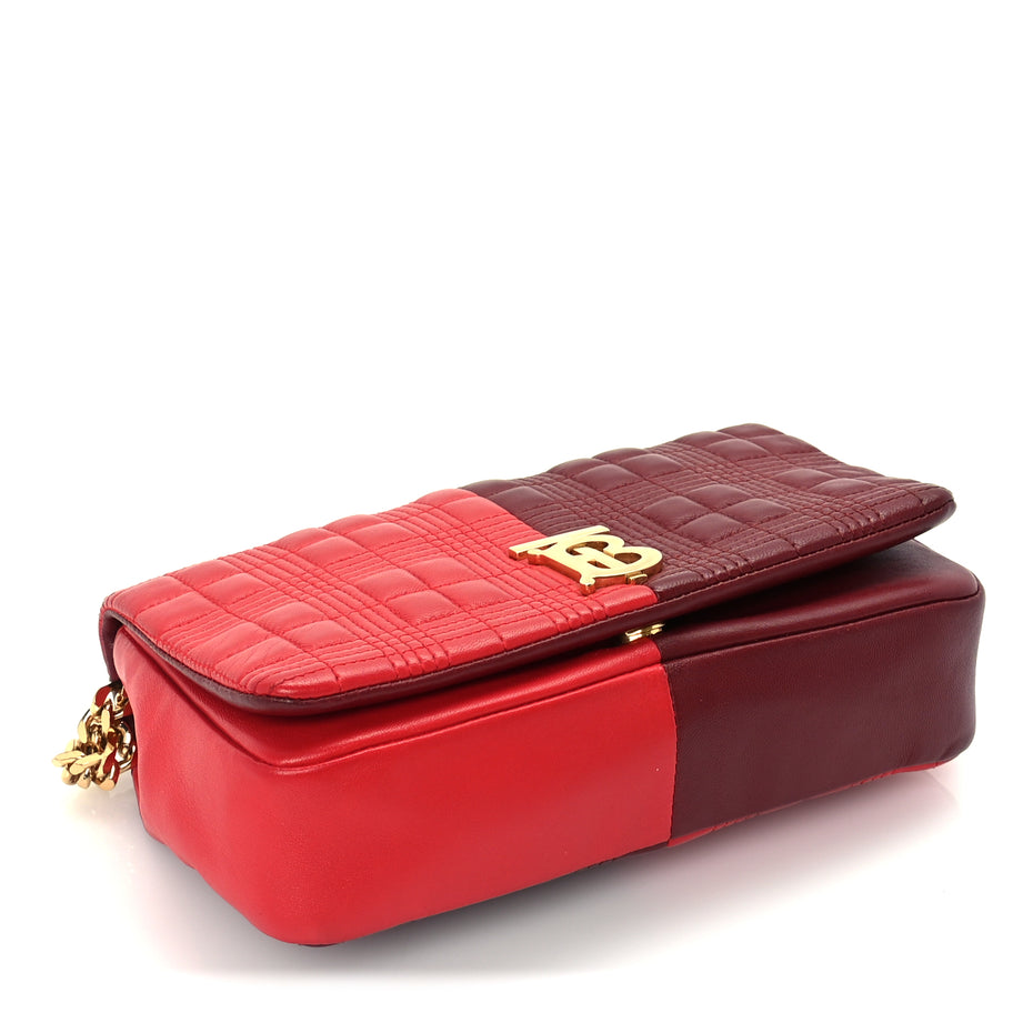 Burberry Lambskin Quilted Small Lola Bag Bright Red Dark Crimson Image 3