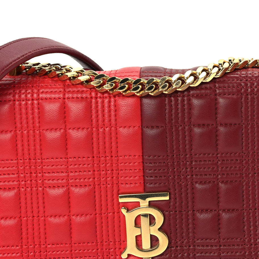 Burberry Lambskin Quilted Small Lola Bag Bright Red Dark Crimson Image 6