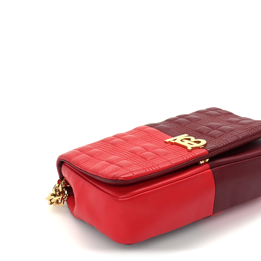 Burberry Lambskin Quilted Small Lola Bag Bright Red Dark Crimson Image 7