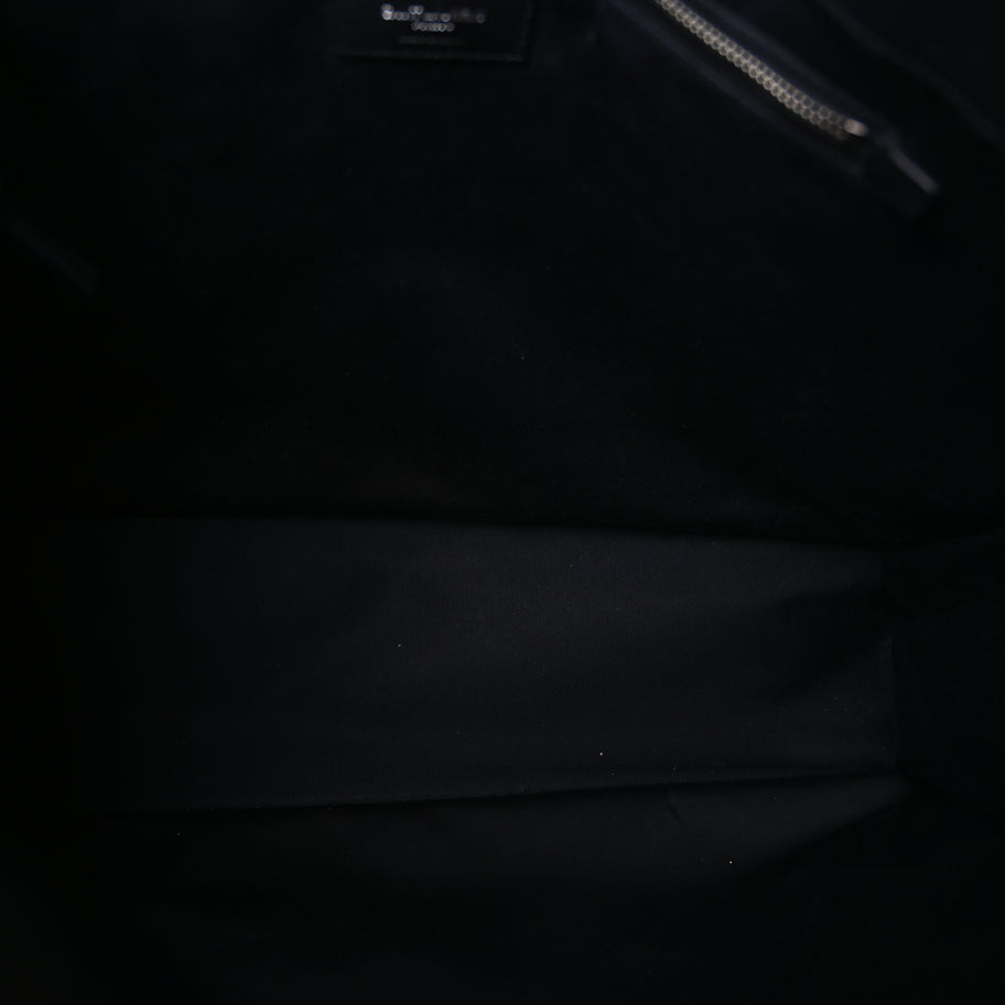 Saint Laurent Raffia Linen Calfskin Rive Gauche Tote  Naturale Black Image 4