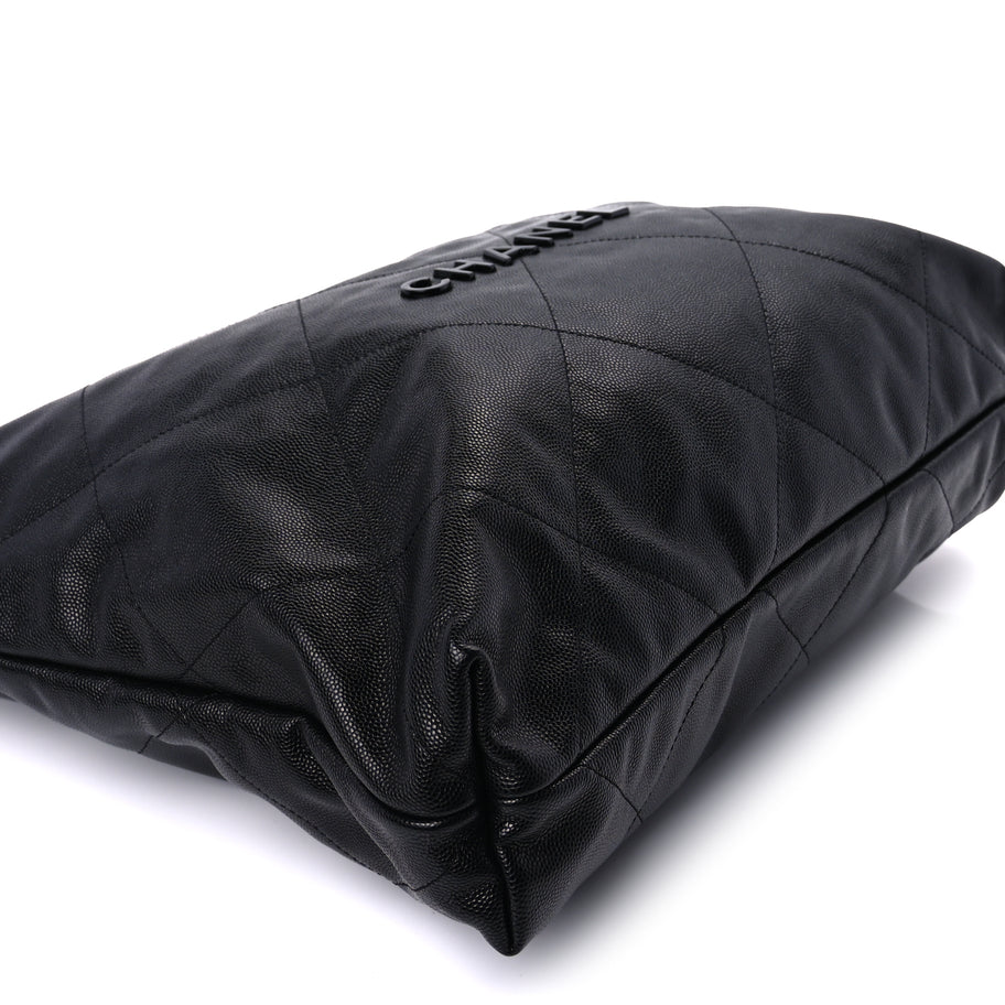 Chanel Shiny Caviar Quilted Monochrome Chanel 22  Black Image 9
