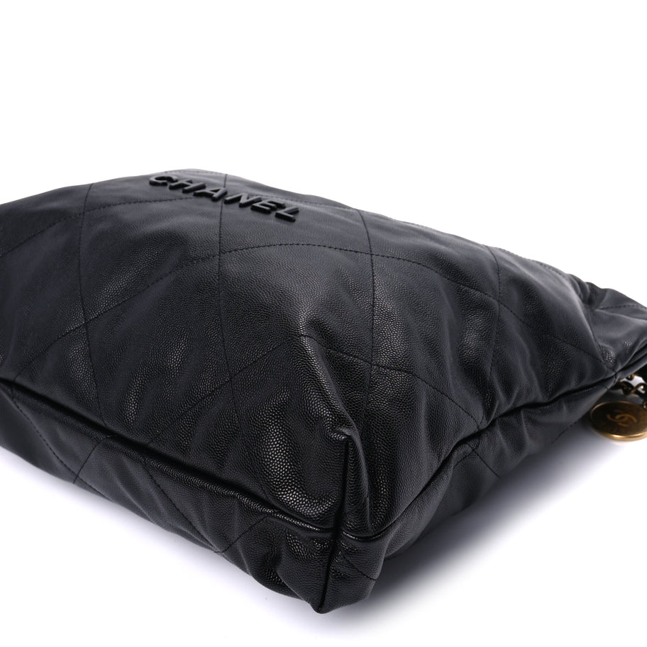 Chanel Shiny Caviar Quilted Monochrome Chanel 22  Black Image 10