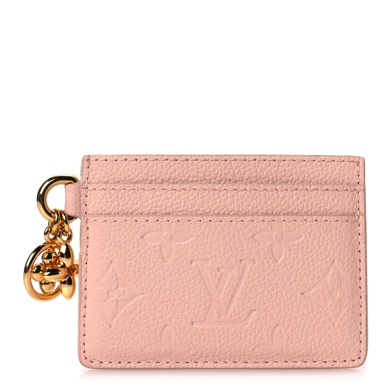  Louis Vuitton Empreinte Monogram LV Charms Card Holder Pink Opale