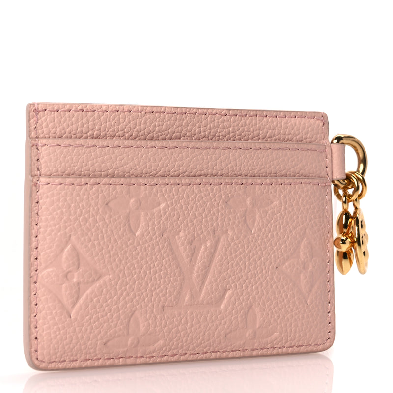  Louis Vuitton Empreinte Monogram LV Charms Card Holder Pink Opale