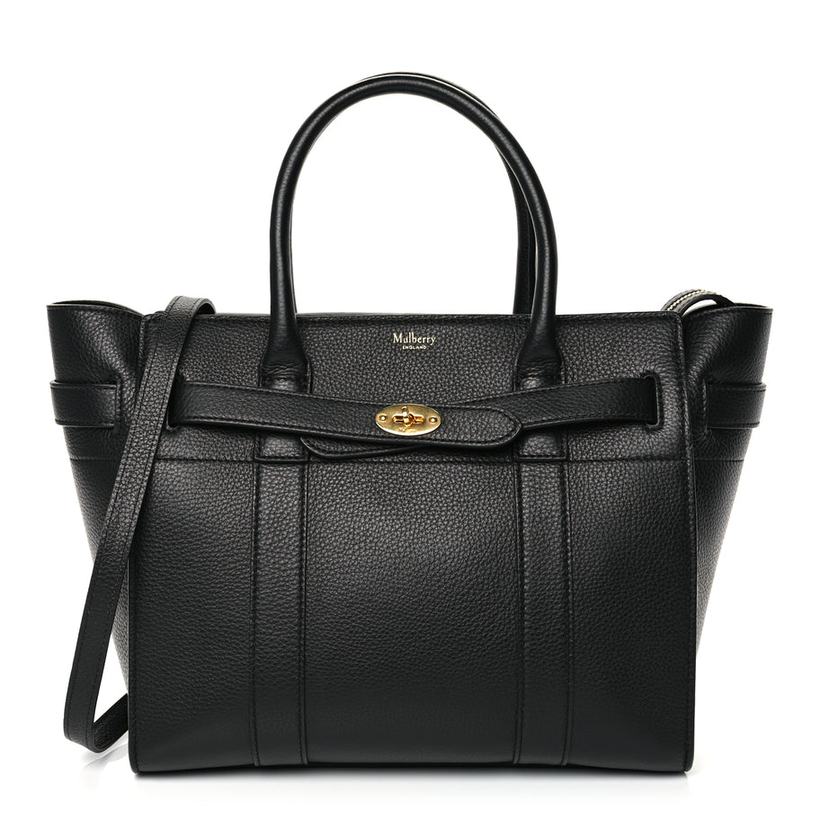 Mulberry Small Classic Grain Small Zipped Bayswater Black Image 1