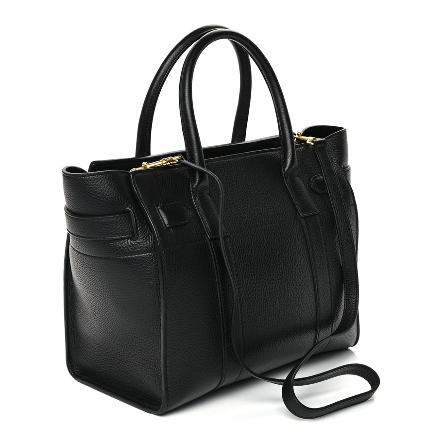 Mulberry Small Classic Grain Small Zipped Bayswater Black Image 2