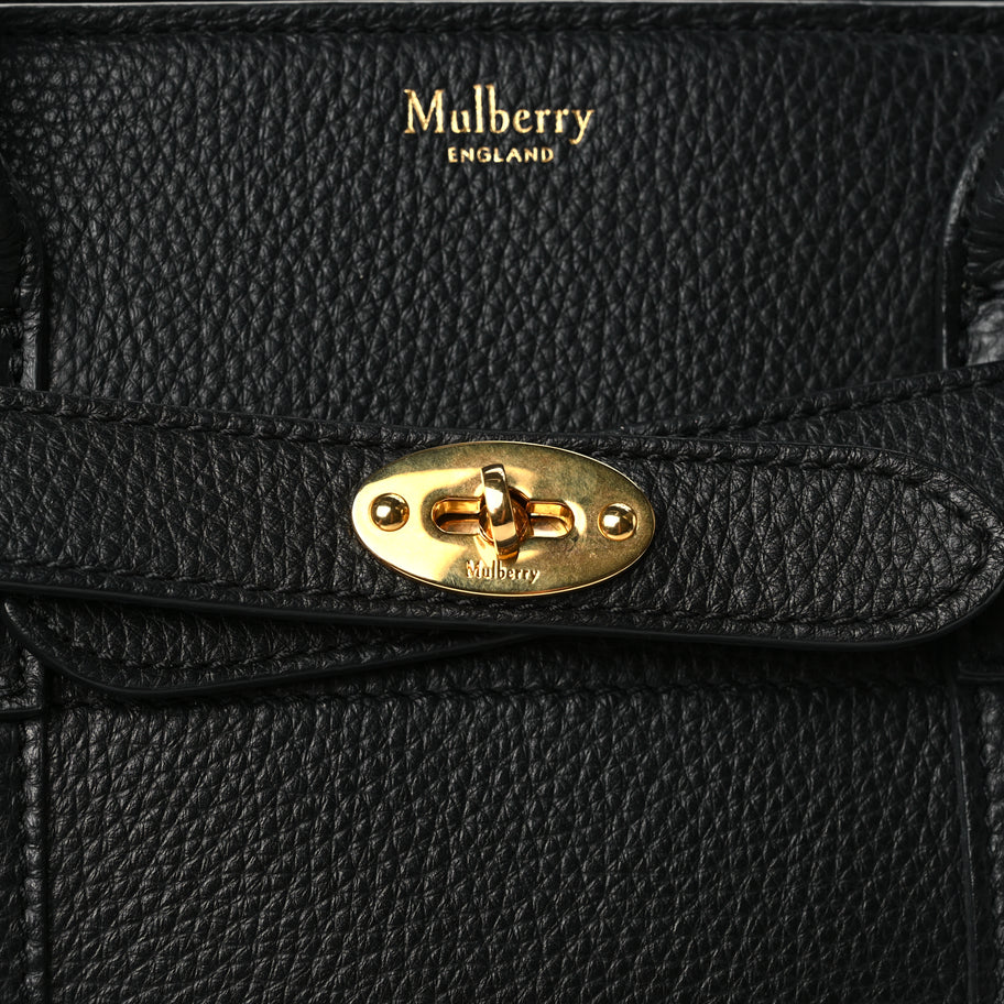 Mulberry Small Classic Grain Small Zipped Bayswater Black Image 6