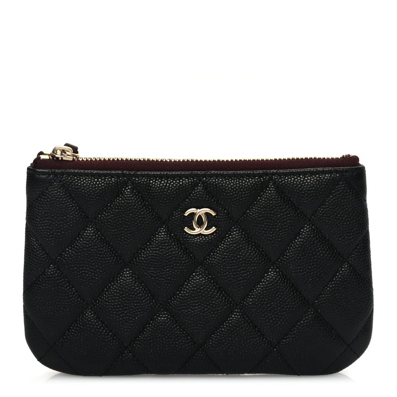  Chanel Caviar Quilted Small Cosmetic Case Black