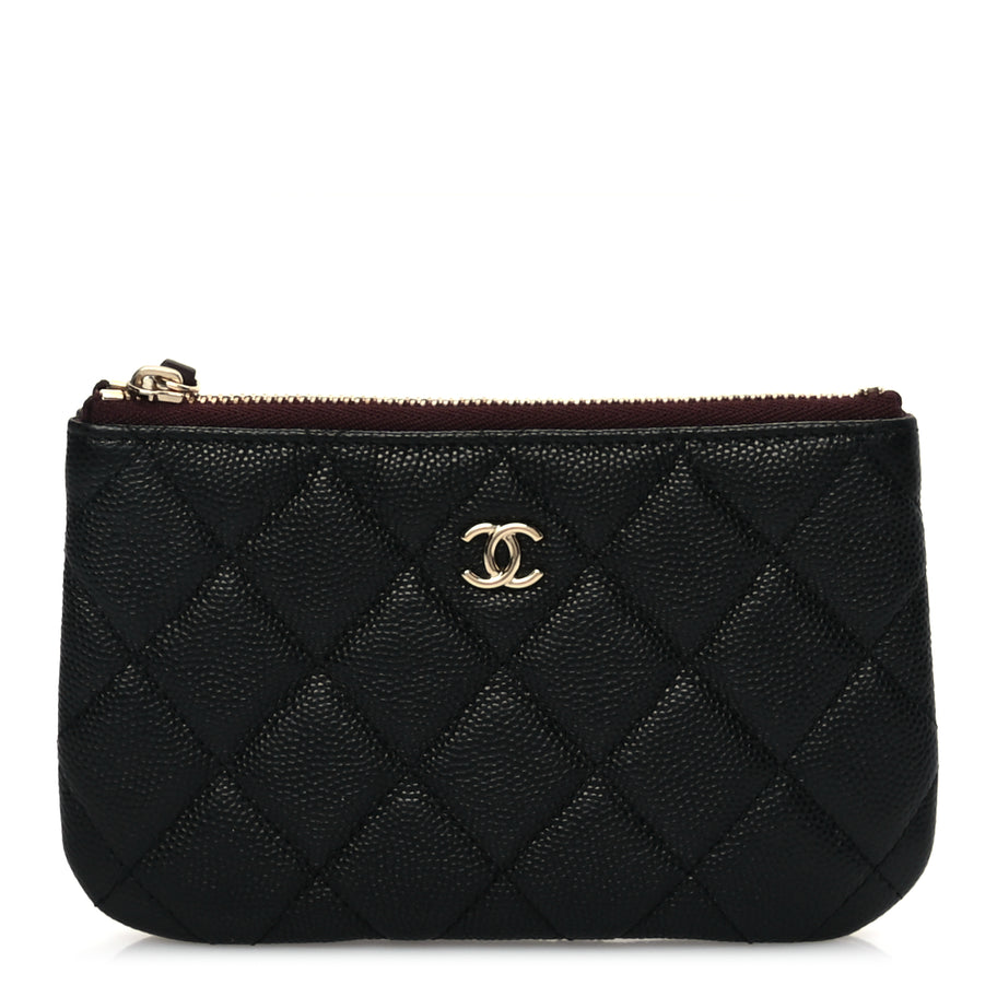 Chanel Caviar Quilted Small Cosmetic Case Black Image 1