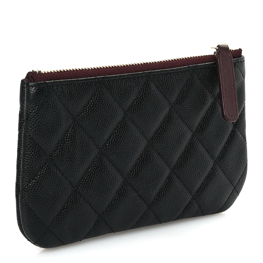 Chanel Caviar Quilted Small Cosmetic Case Black Image 3
