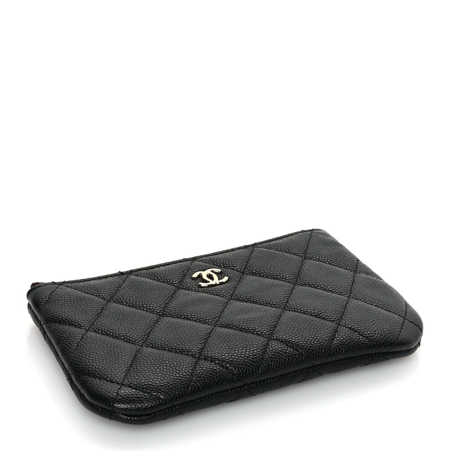 Chanel Caviar Quilted Small Cosmetic Case Black Image 4