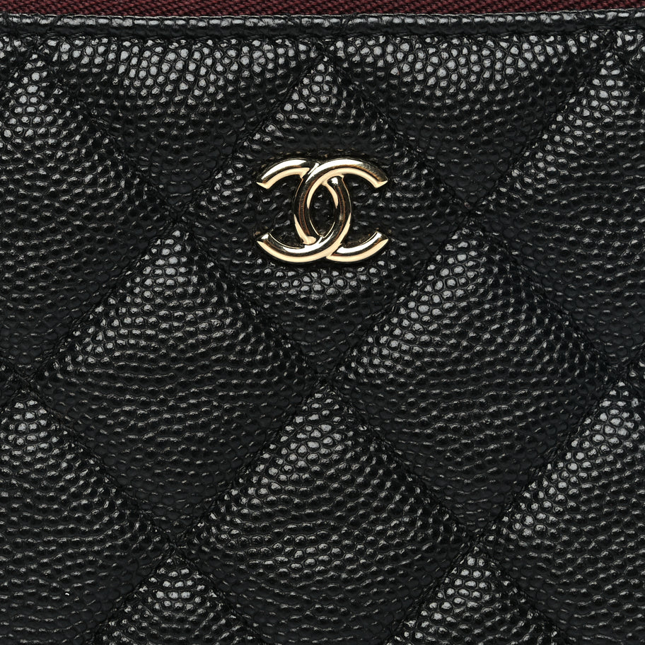 Chanel Caviar Quilted Small Cosmetic Case Black Image 5