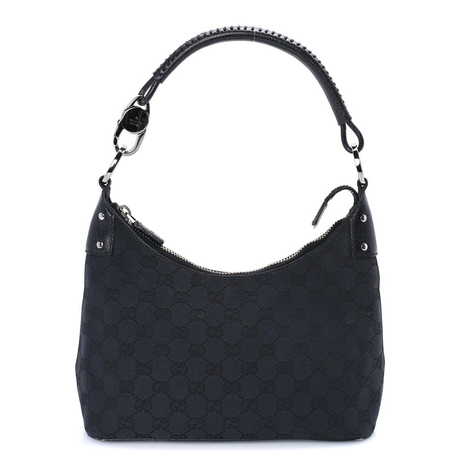 Gucci Monogram Classic Ring Hobo Black Image 1