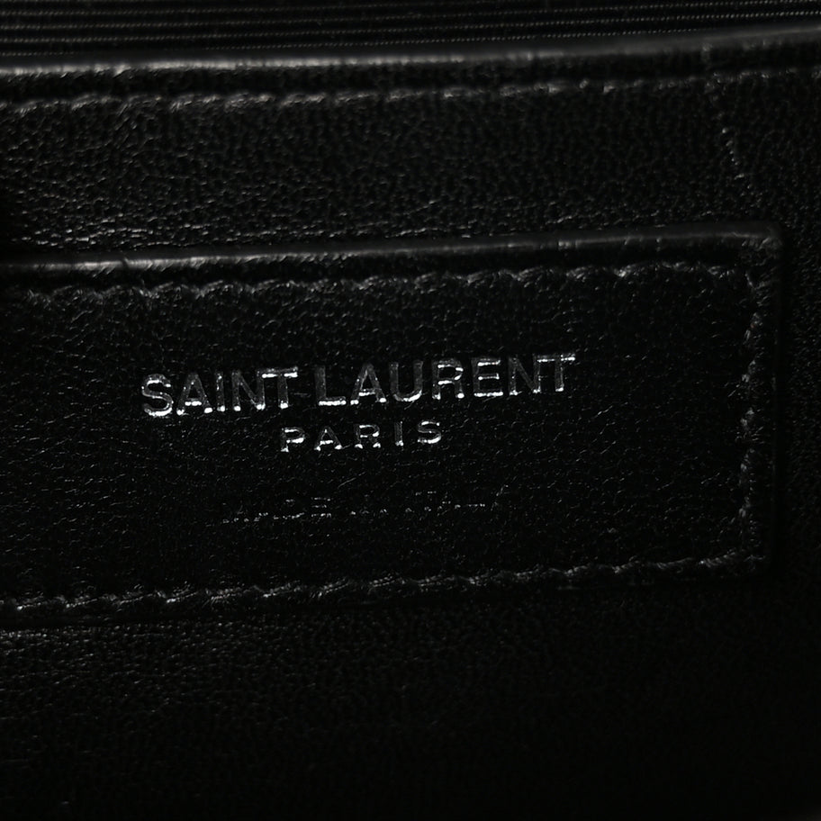 Saint Laurent Grain De Poudre Textured Mixed Matelasse Medium Triquilt Monogram Satchel  Earth Image 5