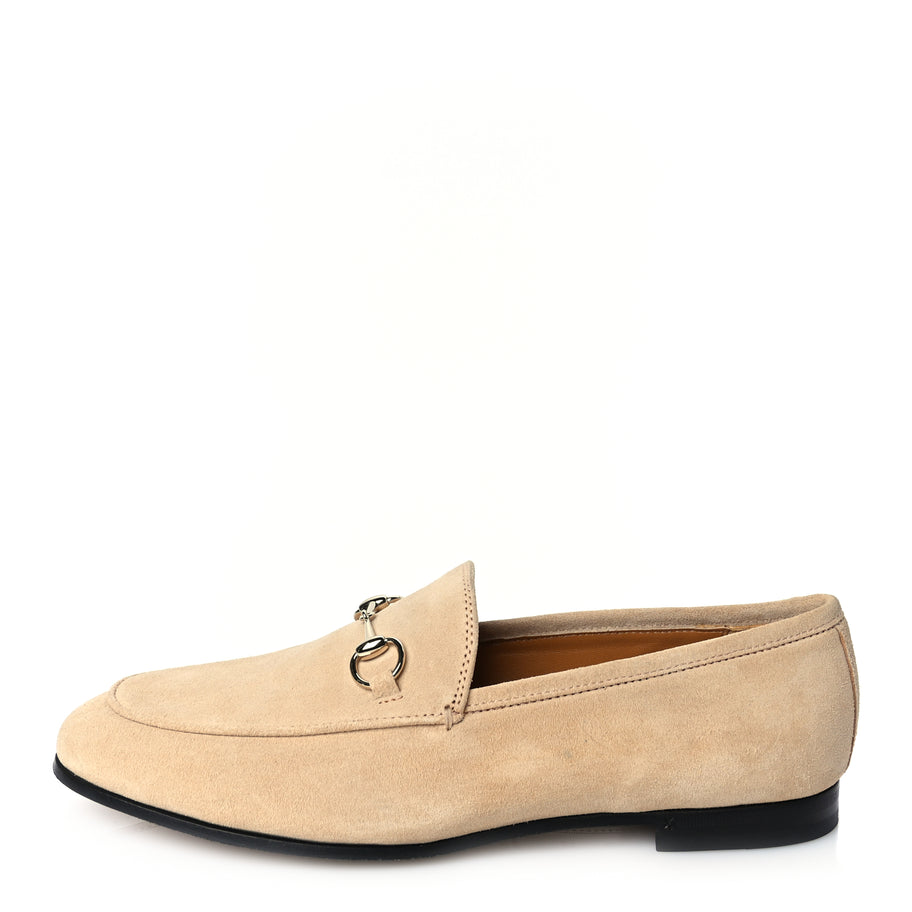 Gucci Suede Horsebit Womens Jordaan Loafers 39 Pink Sand Image 1