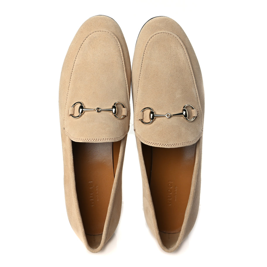 Gucci Suede Horsebit Womens Jordaan Loafers 39 Pink Sand Image 2