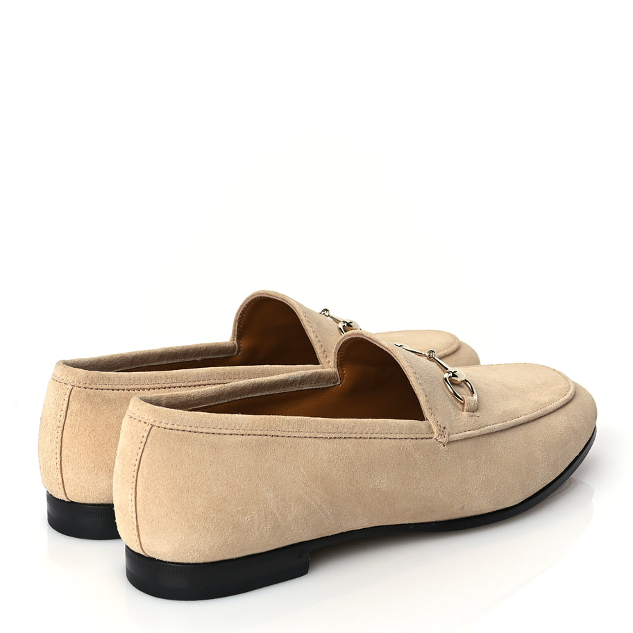 Gucci Suede Horsebit Womens Jordaan Loafers 39 Pink Sand Image 5
