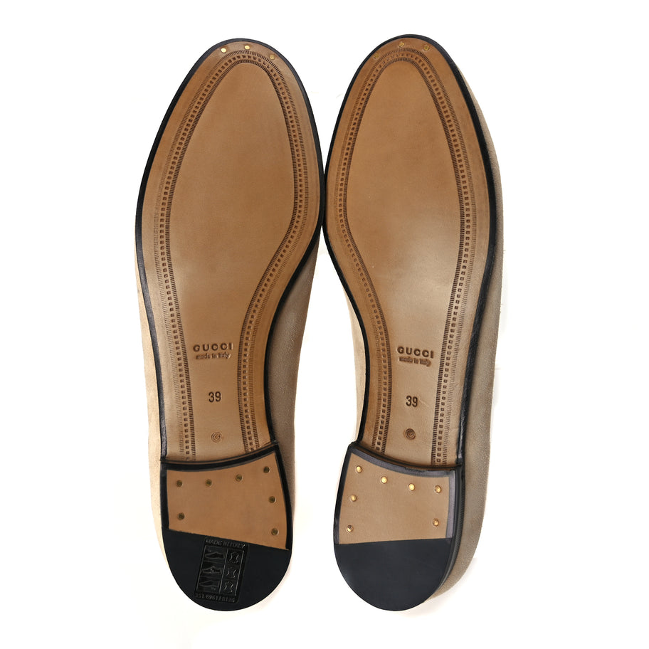 Gucci Suede Horsebit Womens Jordaan Loafers 39 Pink Sand Image 6