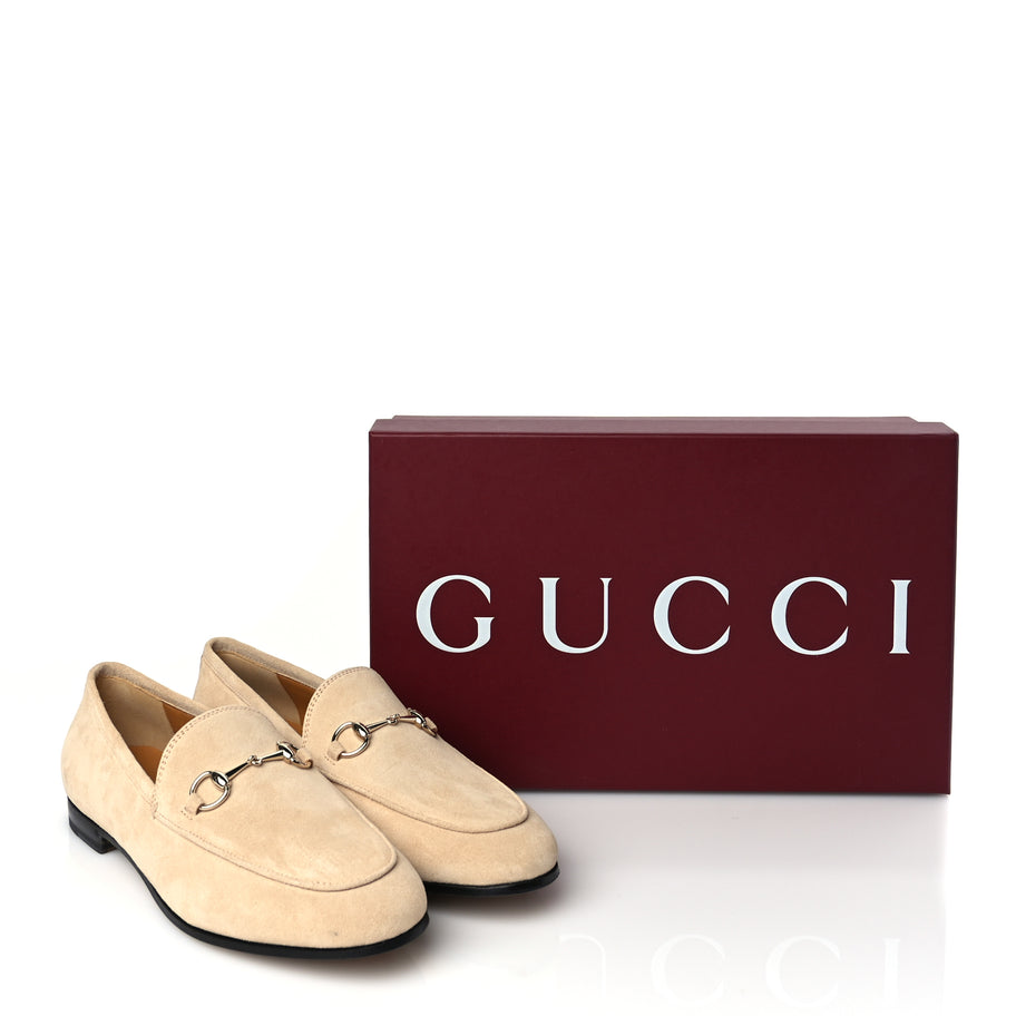 Gucci Suede Horsebit Womens Jordaan Loafers 39 Pink Sand Image 9