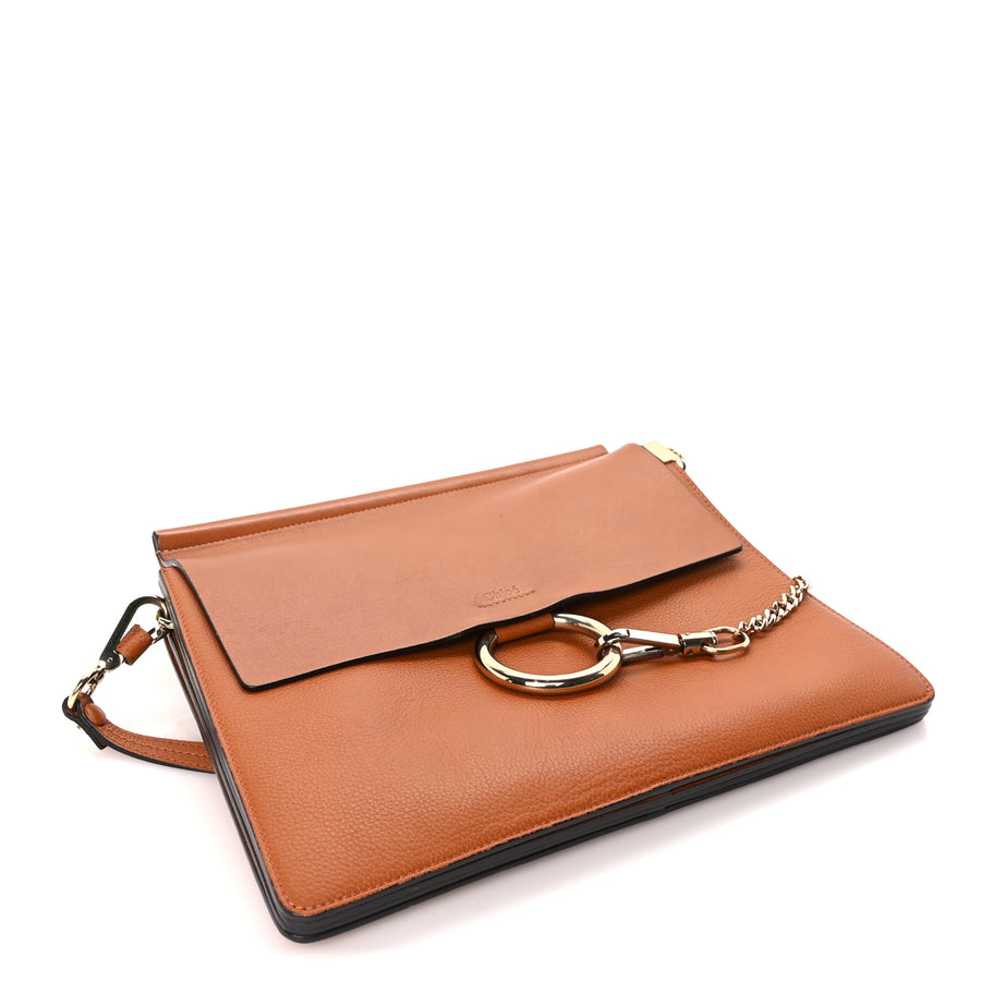 Chloe Calfskin Medium Faye Shoulder Bag  Caramel Image 3