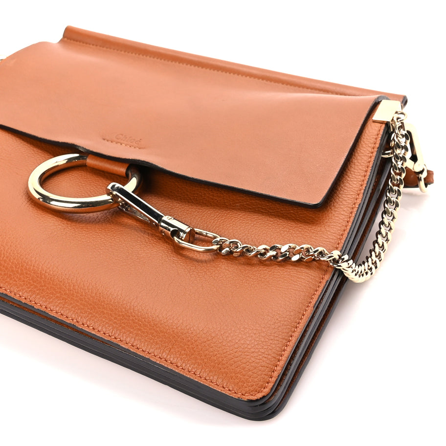 Chloe Calfskin Medium Faye Shoulder Bag  Caramel Image 8