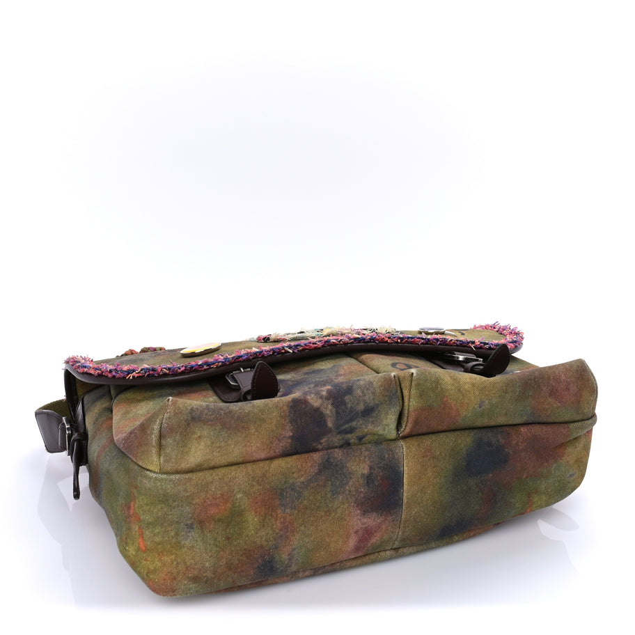Chanel Washed Toile Large Graffiti On The Pavements Messenger Khaki Multicolor Image 3
