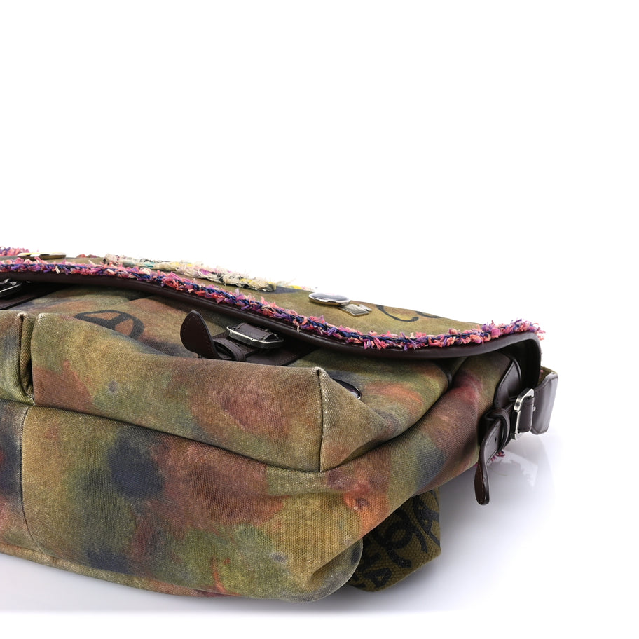 Chanel Washed Toile Large Graffiti On The Pavements Messenger Khaki Multicolor Image 9
