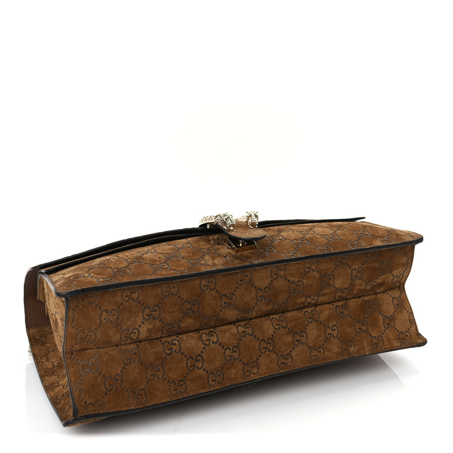 Gucci Suede GG Embossed Large Dionysus Shoulder Bag  Pepper Brown Image 3