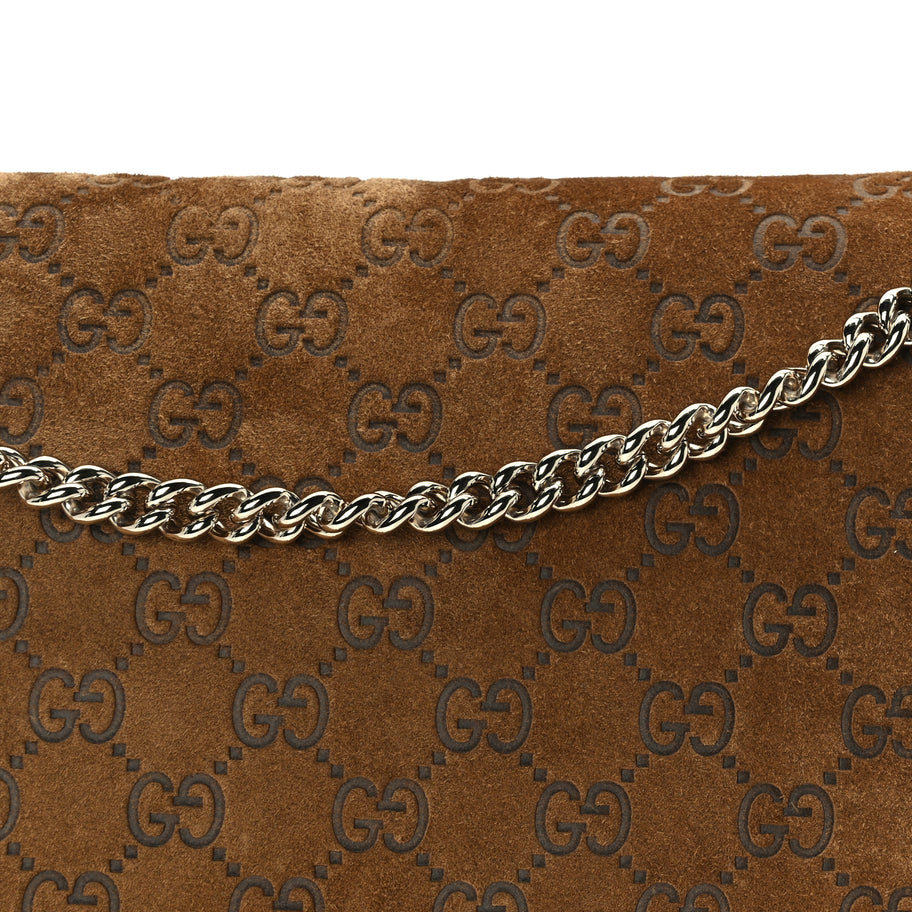 Gucci Suede GG Embossed Large Dionysus Shoulder Bag  Pepper Brown Image 6