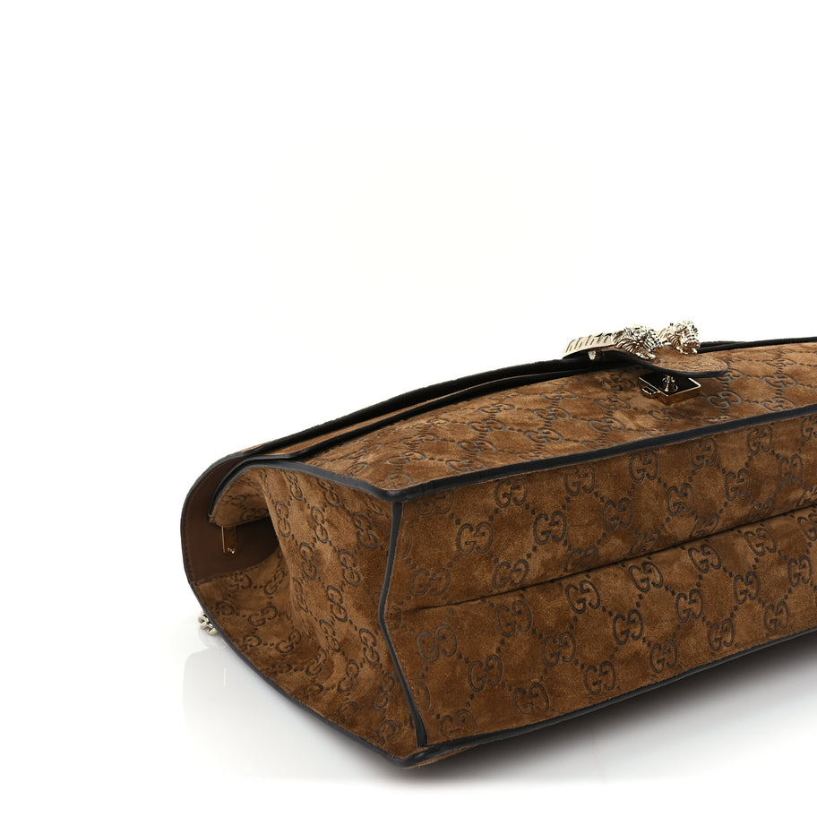 Gucci Suede GG Embossed Large Dionysus Shoulder Bag  Pepper Brown Image 7