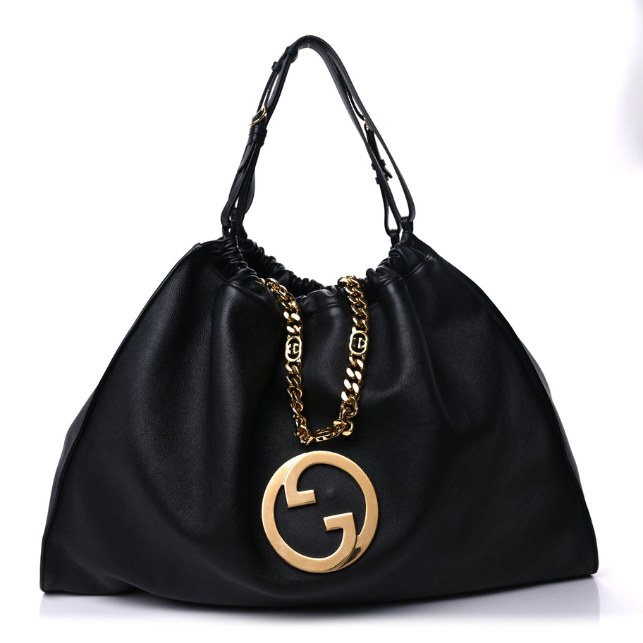 Gucci Calfskin Large Blondie Tote Black Image 1