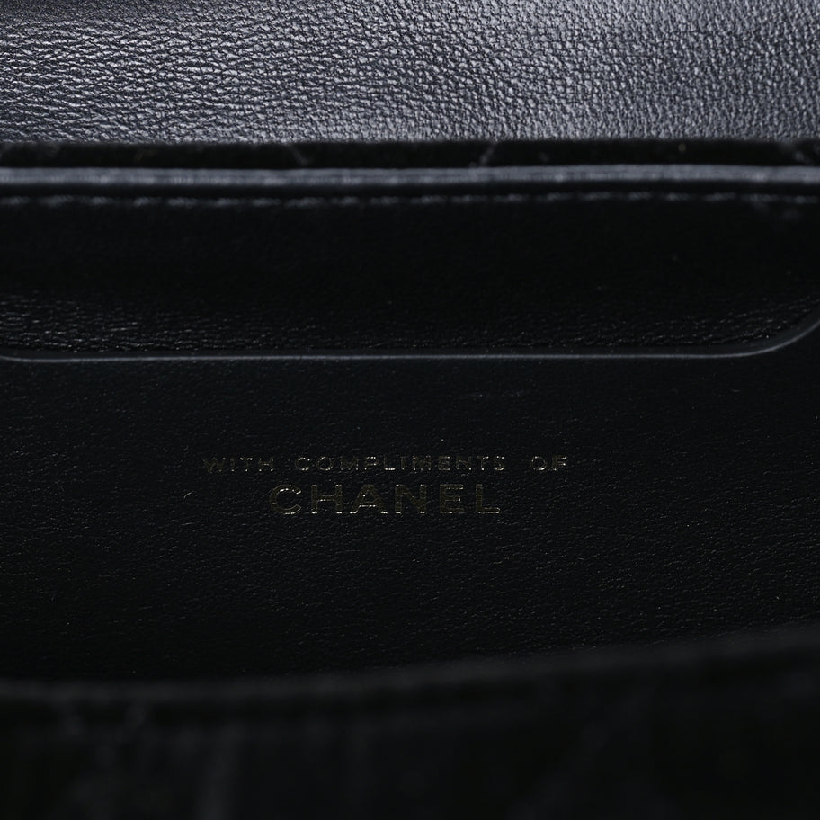 Chanel Velvet Quilted Mini Top Handle Flap  Black Image 4