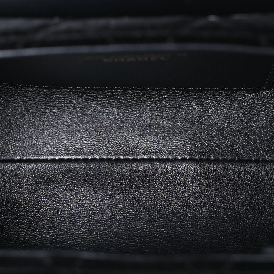 Chanel Velvet Quilted Mini Top Handle Flap  Black Image 5