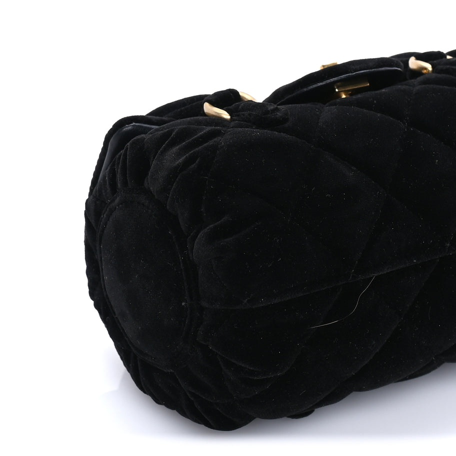Chanel Velvet Quilted Mini Top Handle Flap  Black Image 8