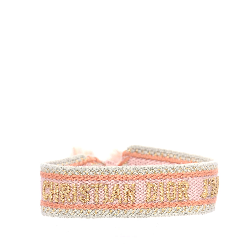  Christian Dior Woven Cotton J'Adior Friendship Bracelet Set Gold Pink