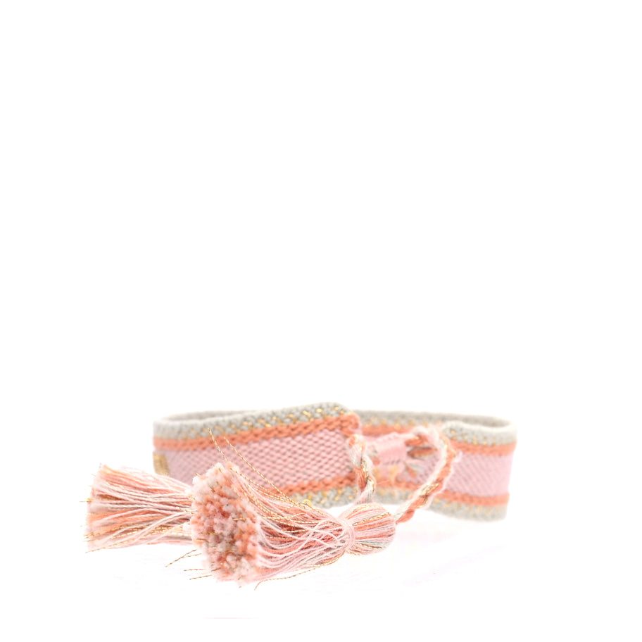 Christian Dior Woven Cotton J'Adior Friendship Bracelet Set Gold Pink Image 2