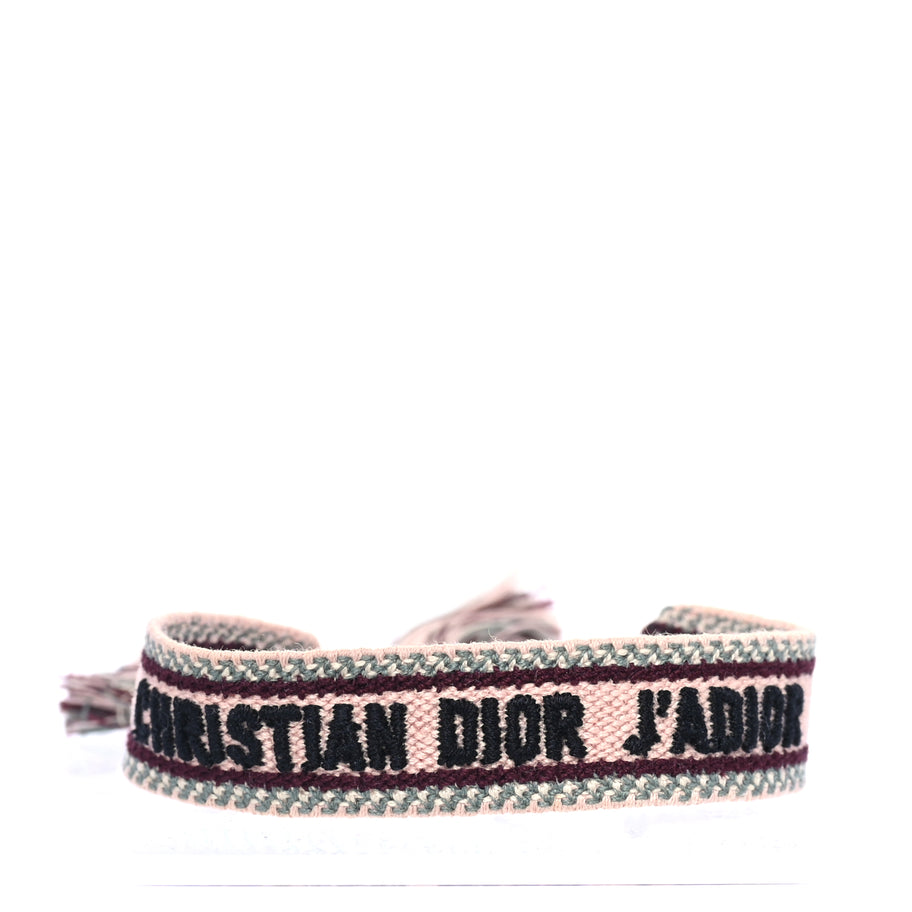 Christian Dior Woven Cotton J'Adior Friendship Bracelet Set Gold Pink Image 3