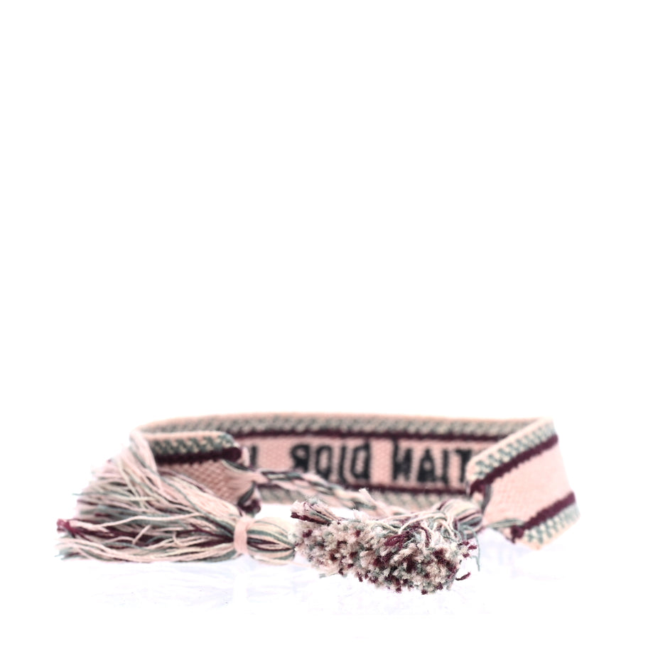 Christian Dior Woven Cotton J'Adior Friendship Bracelet Set Gold Pink Image 4