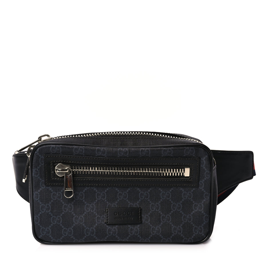 Gucci Soft GG Supreme Monogram Web Belt Bag Black Grey Image 1